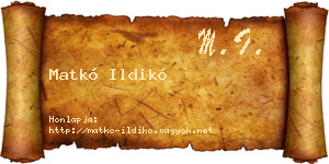 Matkó Ildikó névjegykártya